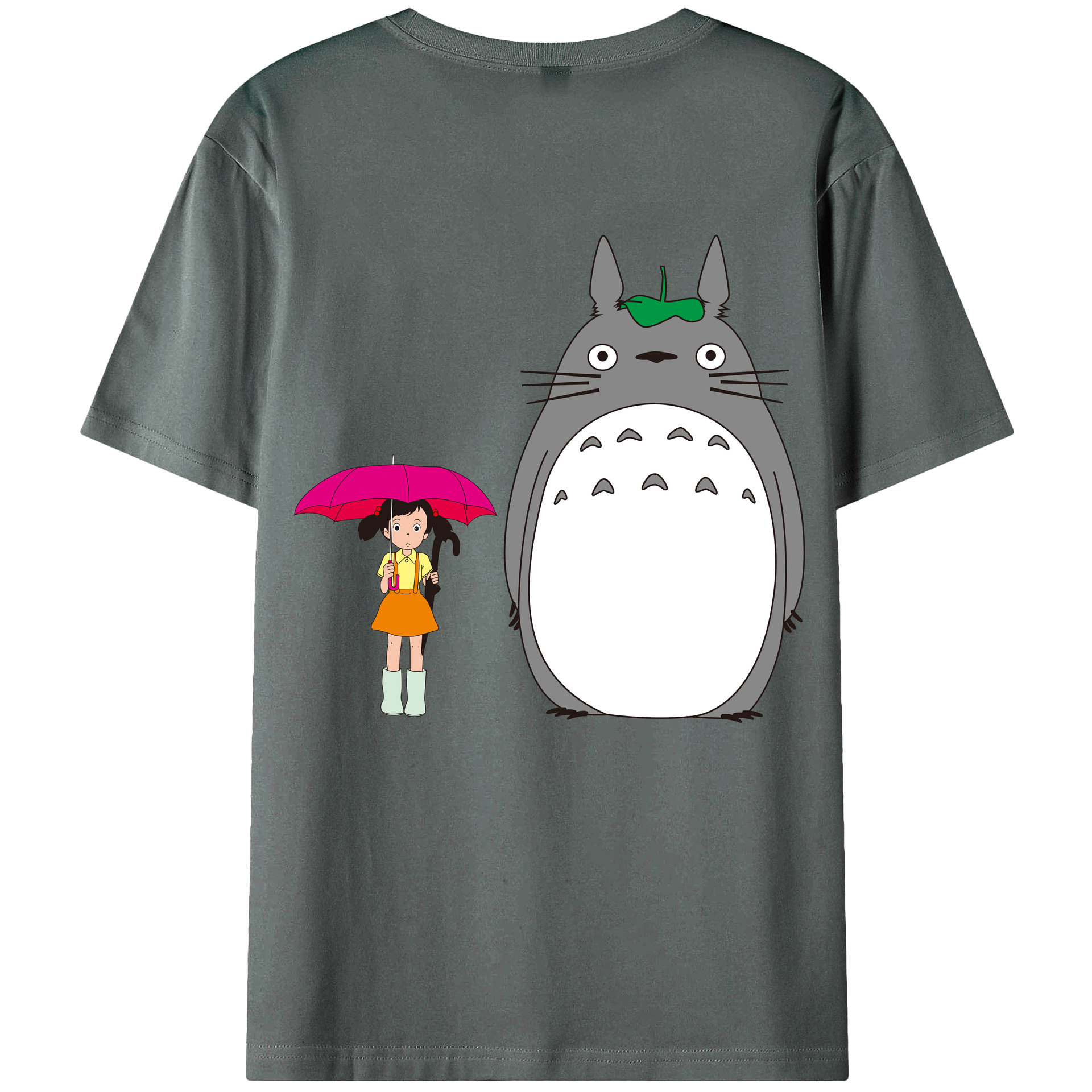 （画像用） となりのトトロ 草壁メイ 草壁サツキ My Neighbor Totoro Satsuki Kusakabe Mei Kusakabe 綿100％ メンズ半袖Tシャツ（バックプリント） 通気性